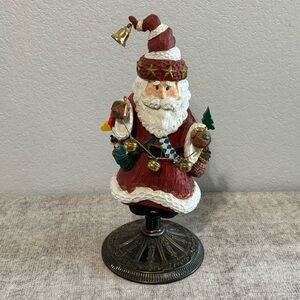 Vintage Style Santa Figurine on Metal Stand